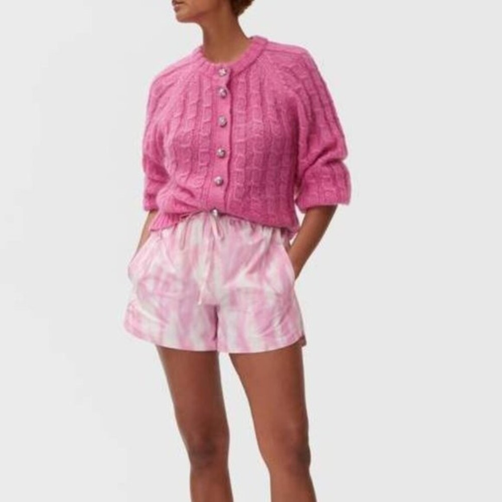 NWT GANNI Recycled Dreamy Daze Tech Shorts in Phlox Pink, Size 42 (US L)